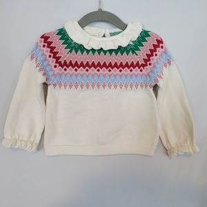 NEW - First Impressions Girl's Sweater w/ruffles around wrists and collar